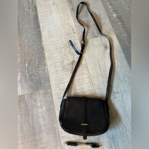 Black Leather Crossbody Bag